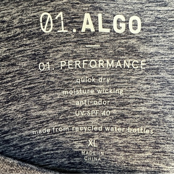Men's 01.ALGO UV SPF 40 Moisture Wicking Performance Shirt LS Blue XL lot of 2 - Picture 8 of 10